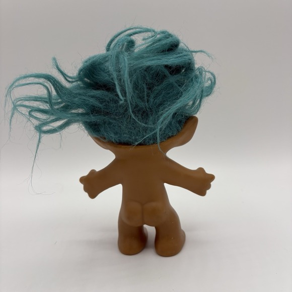 Vintage ACE Novelty Treasure Troll Blue Diamond Wishstone Hair 5" No Clothes - Picture 3 of 8